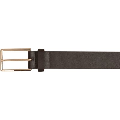 Dark brown leather-look belt